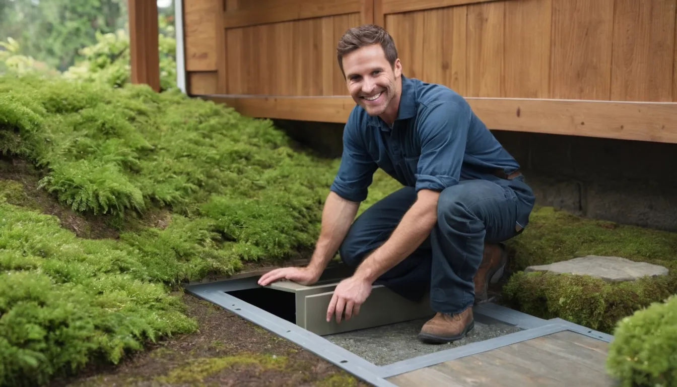 Provider checking a crawl space vent on a wood-frame home in the Bonney Lake area
